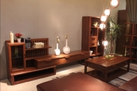Melamine Finishing Living Room Wall Units Solid / Rubber Wood Material