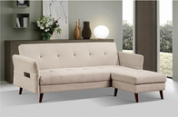 Functional Living Room Furniture Sofa Bed Pure Foam Linen Solid Legs / Wood Frame