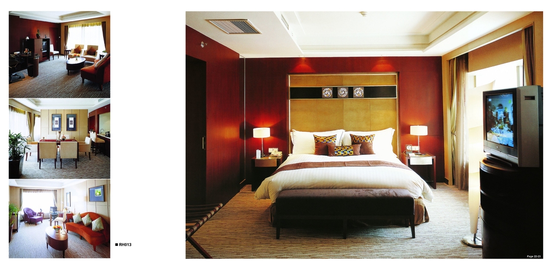 Luxury Ergonomic Hotel Bedroom Furniture Sets Glossy Oil Painting / Powder Coated