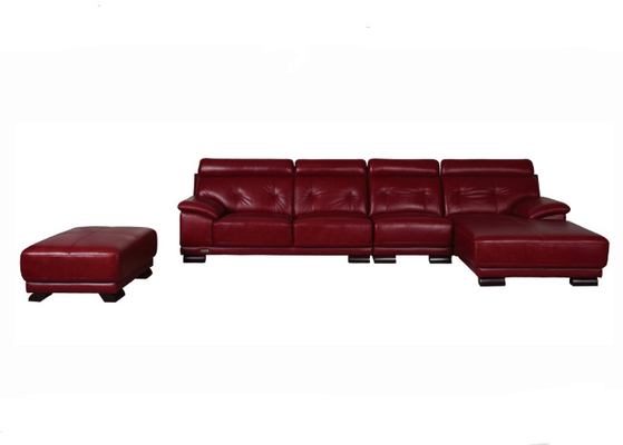 耐久の生活空間は純木フレーム/高くクッションの角のソファーが付いているソファーに革を張ります