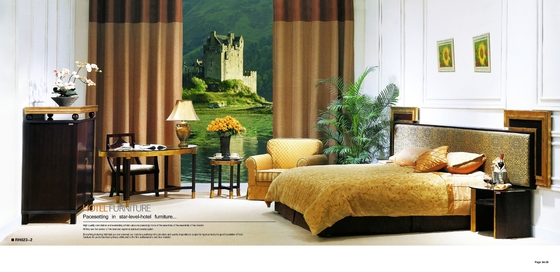 3 / 灰の純木フレームが付いている4/5軒のホテルの革および生地のソファーおよび椅子