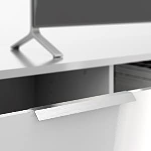 光沢のある白いTVのテーブルのキャビネットの長方形の設計された木製のコンソール テーブルTVのキャビネット 2